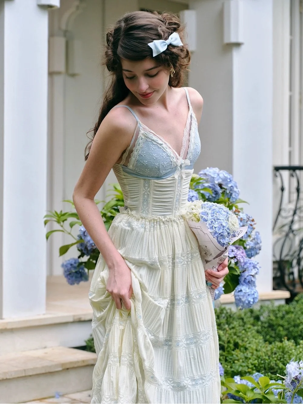 Rare Lacemade Mediterranean Garden Dress Large - Picture 2 of 16